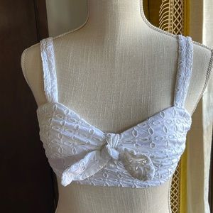 Small Abercrombie & Fitch Eyelet Cotton Bralette Cotton Top